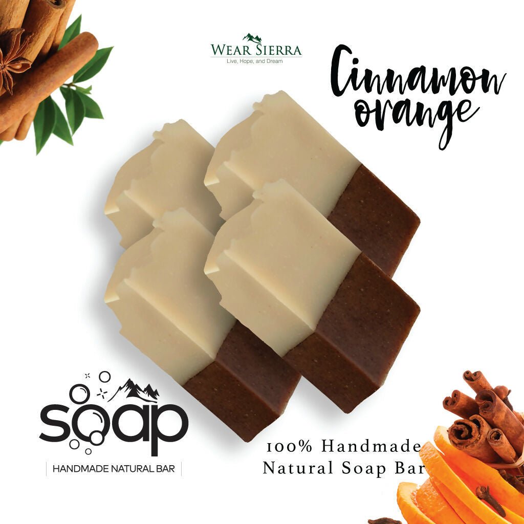 Handmade Cinnamon and Orange Bar Soap Pack Of 2, Natural Soap for Men & Women - Wear Sierra