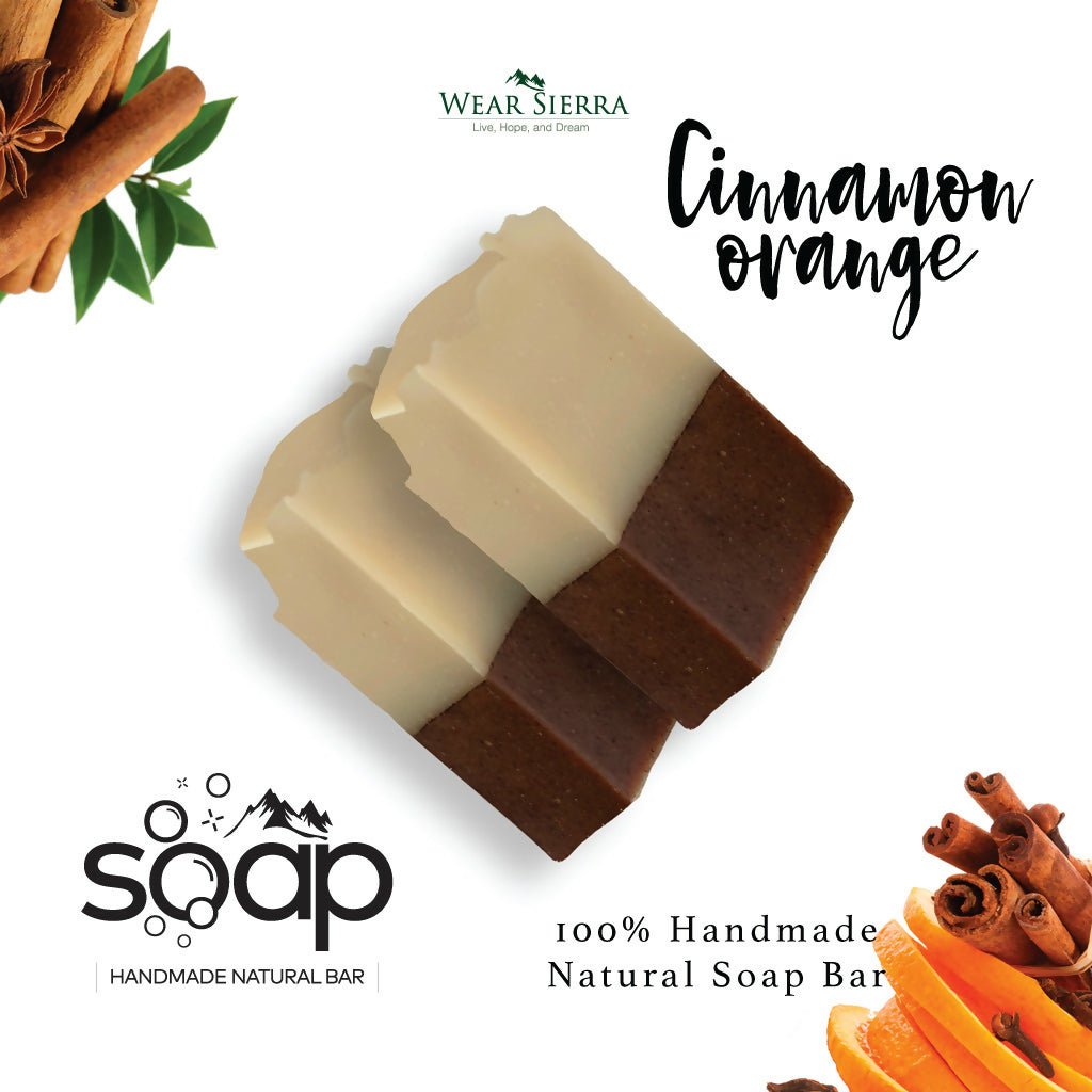 Handmade Cinnamon and Orange Bar Soap Pack Of 2, Natural Soap for Men & Women - Wear Sierra