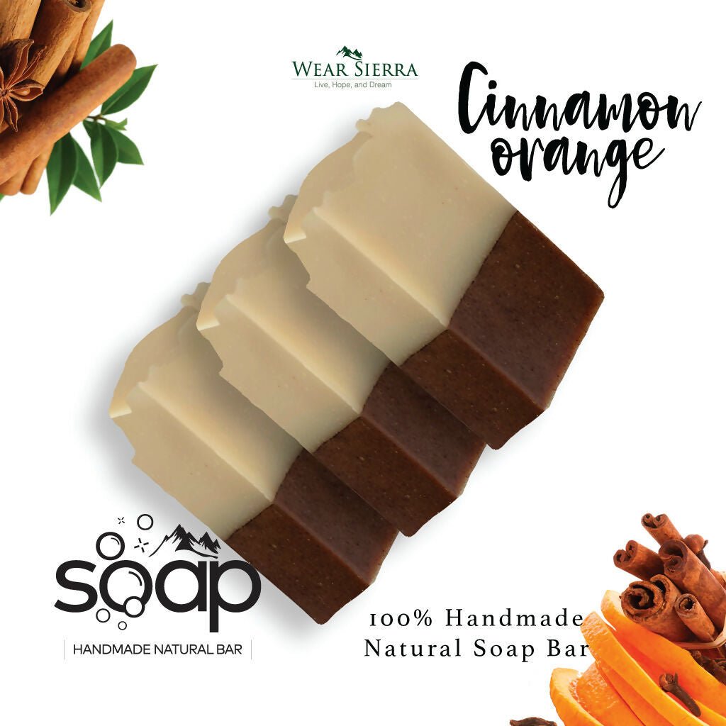 Handmade Cinnamon and Orange Bar Soap Pack Of 2, Natural Soap for Men & Women - Wear Sierra