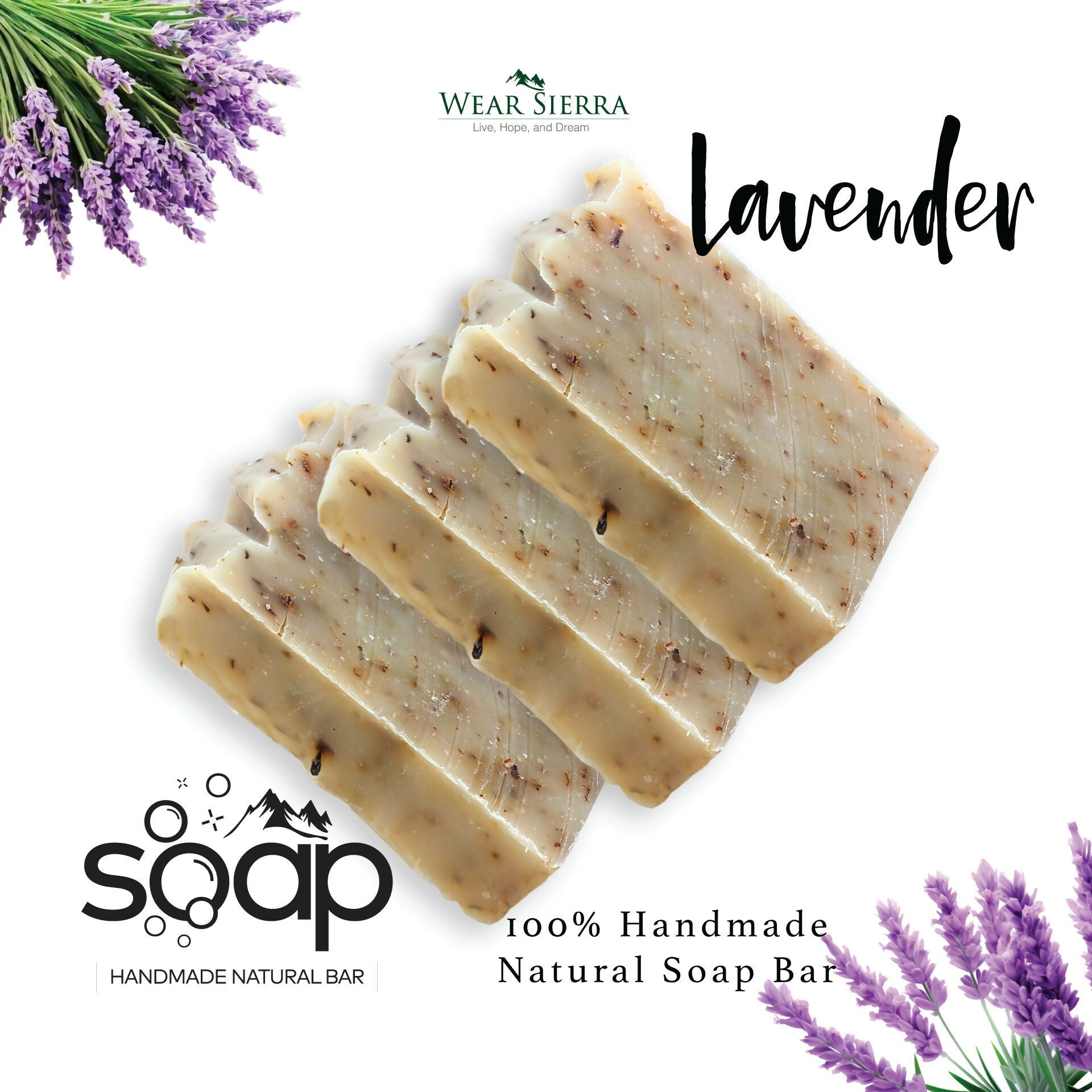 Handmade Natural Refreshing Lavender Bar Soap Pack Of 2, Beauty Bar, Gift For Her - Wear Sierra