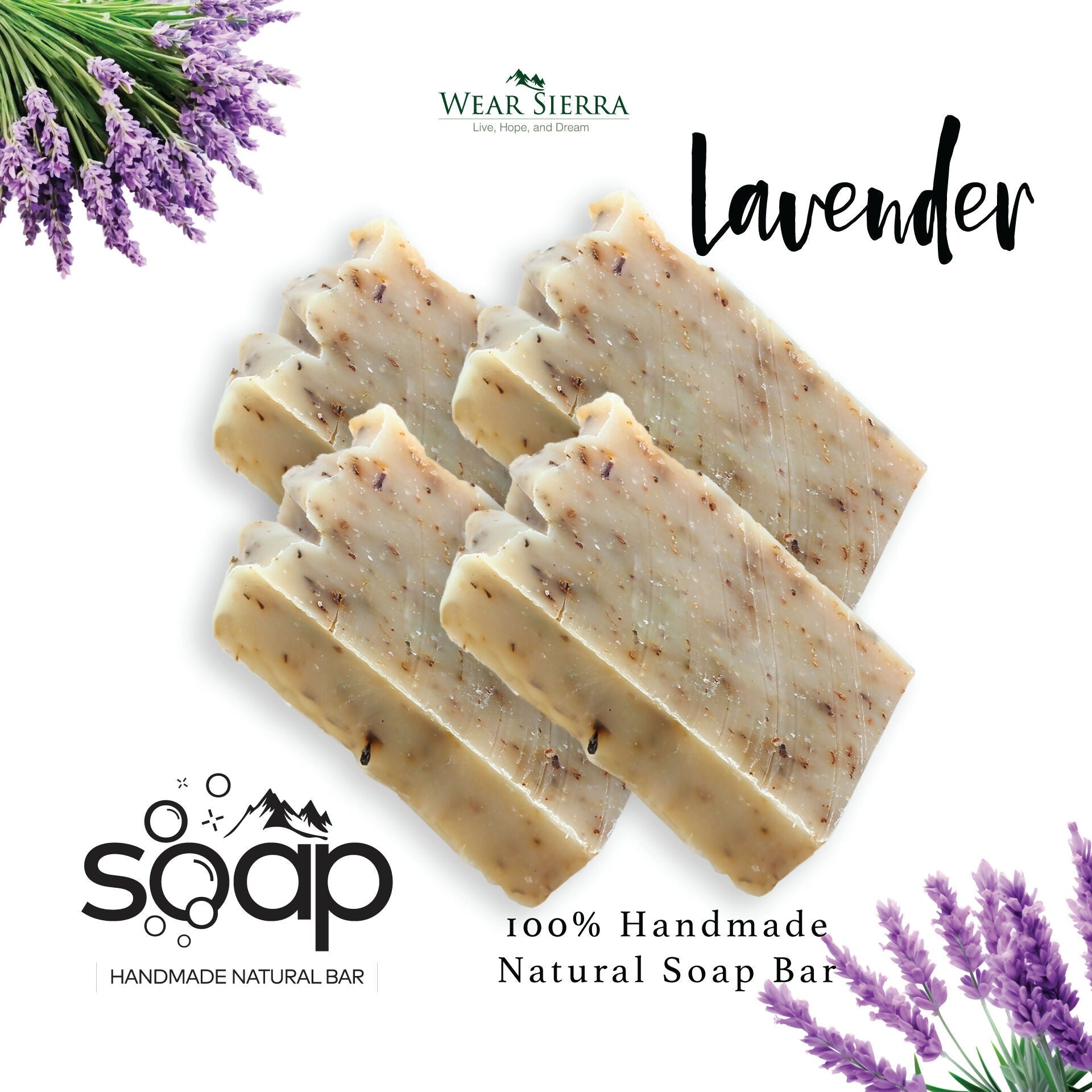 Handmade Natural Refreshing Lavender Bar Soap Pack Of 2, Beauty Bar, Gift For Her - Wear Sierra