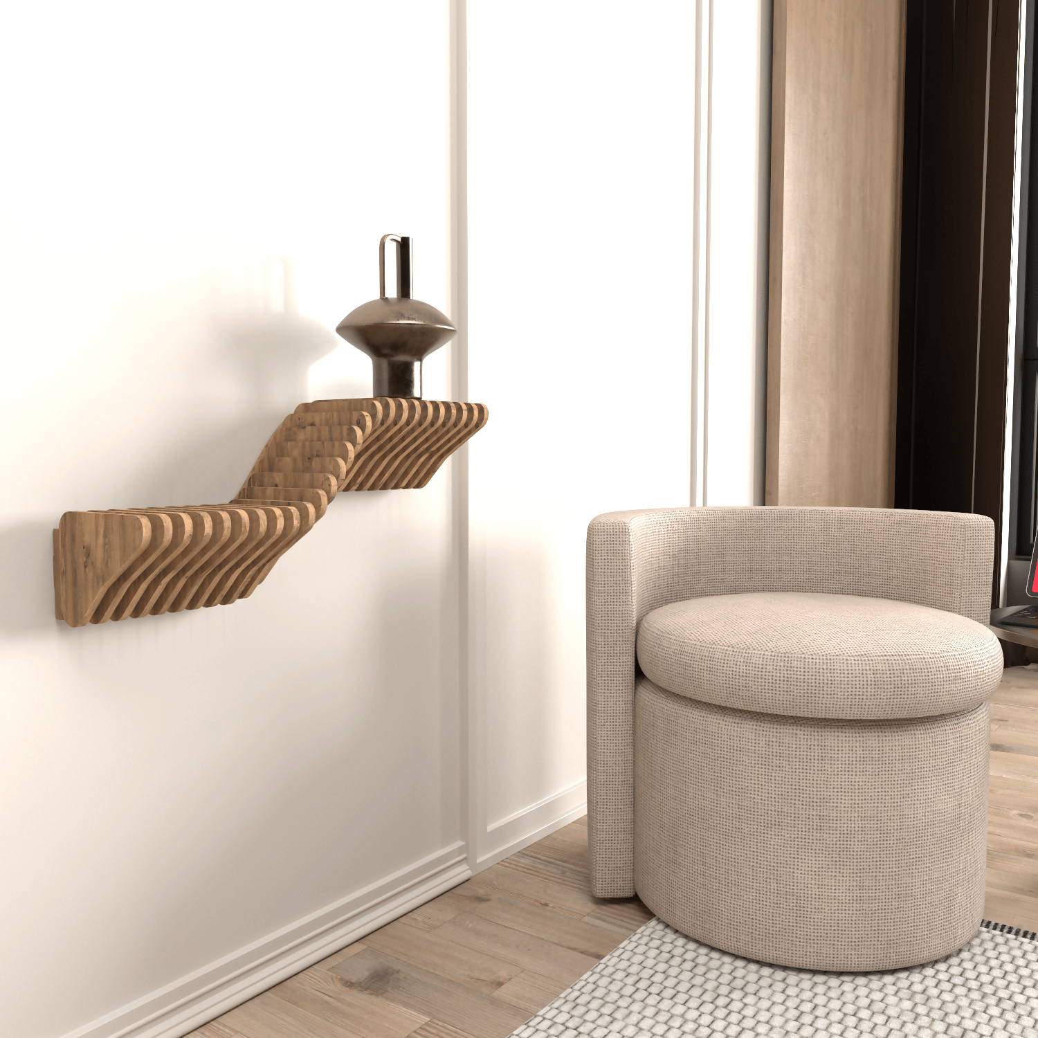 Home Decor Floating Wall Shelf Unit Room Shelf - Geometric Shelf for Home or Office 20" Shelf - Wear Sierra