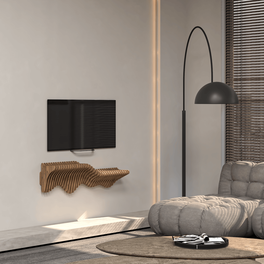 Home Decor Floating Wall Shelf Unit Room Shelf - Geometric Shelf for Home or Office 36" Shelf - Wear Sierra