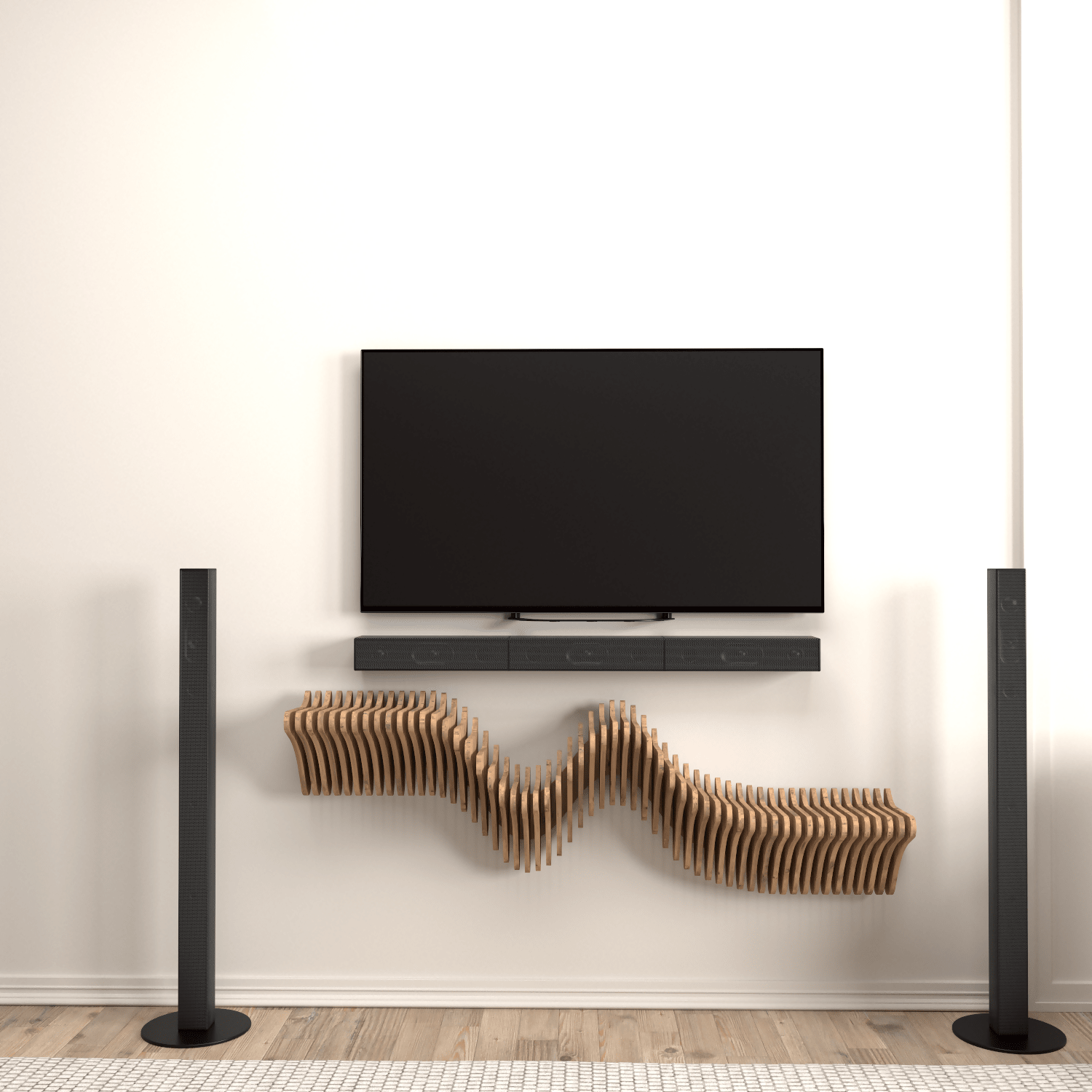 Home Decor Floating Wall Shelf Unit Room Shelf - Geometric Shelf for Home or Office 40" Shelf - Wear Sierra