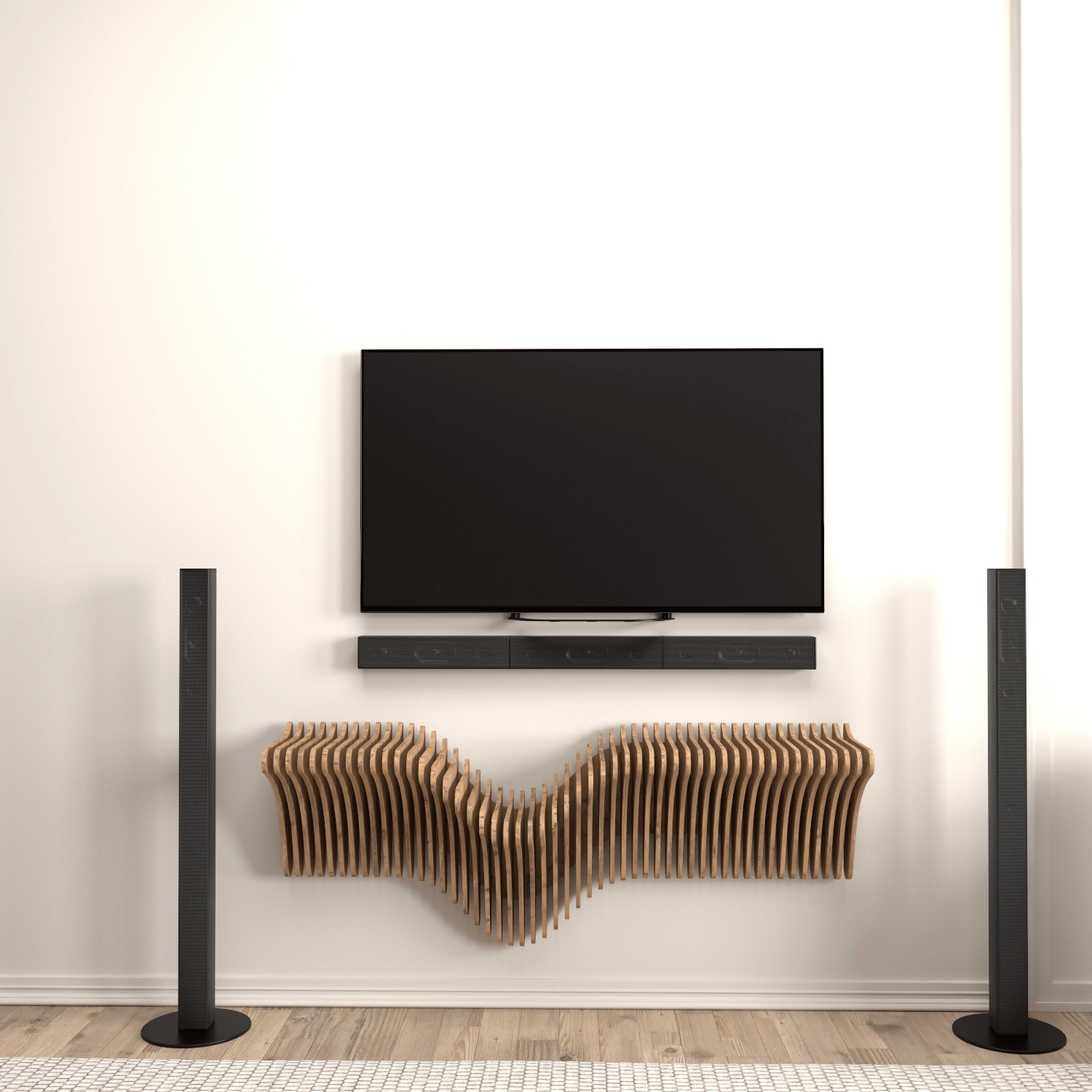Home Decor Floating Wall Shelf Unit Room Shelf - Geometric Shelf for Home or Office 40" Shelf - Wear Sierra