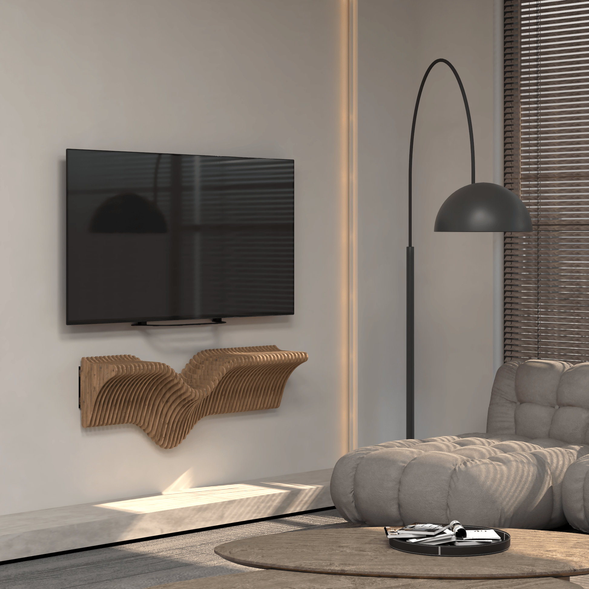 Home Decor Floating Wall Shelf Unit Room Shelf - Geometric Shelf for Home or Office 40" Shelf - Wear Sierra