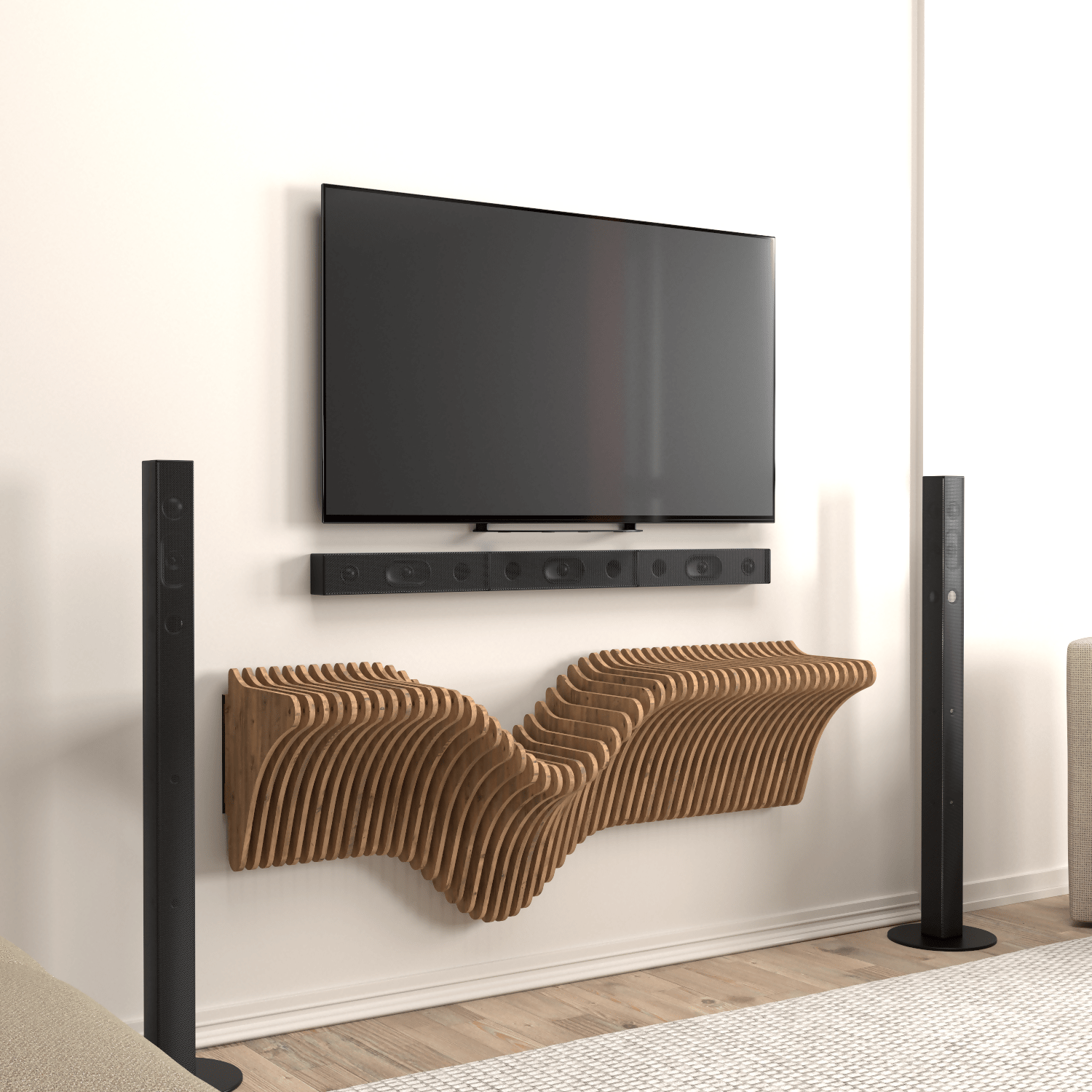 Home Decor Floating Wall Shelf Unit Room Shelf - Geometric Shelf for Home or Office 40" Shelf - Wear Sierra