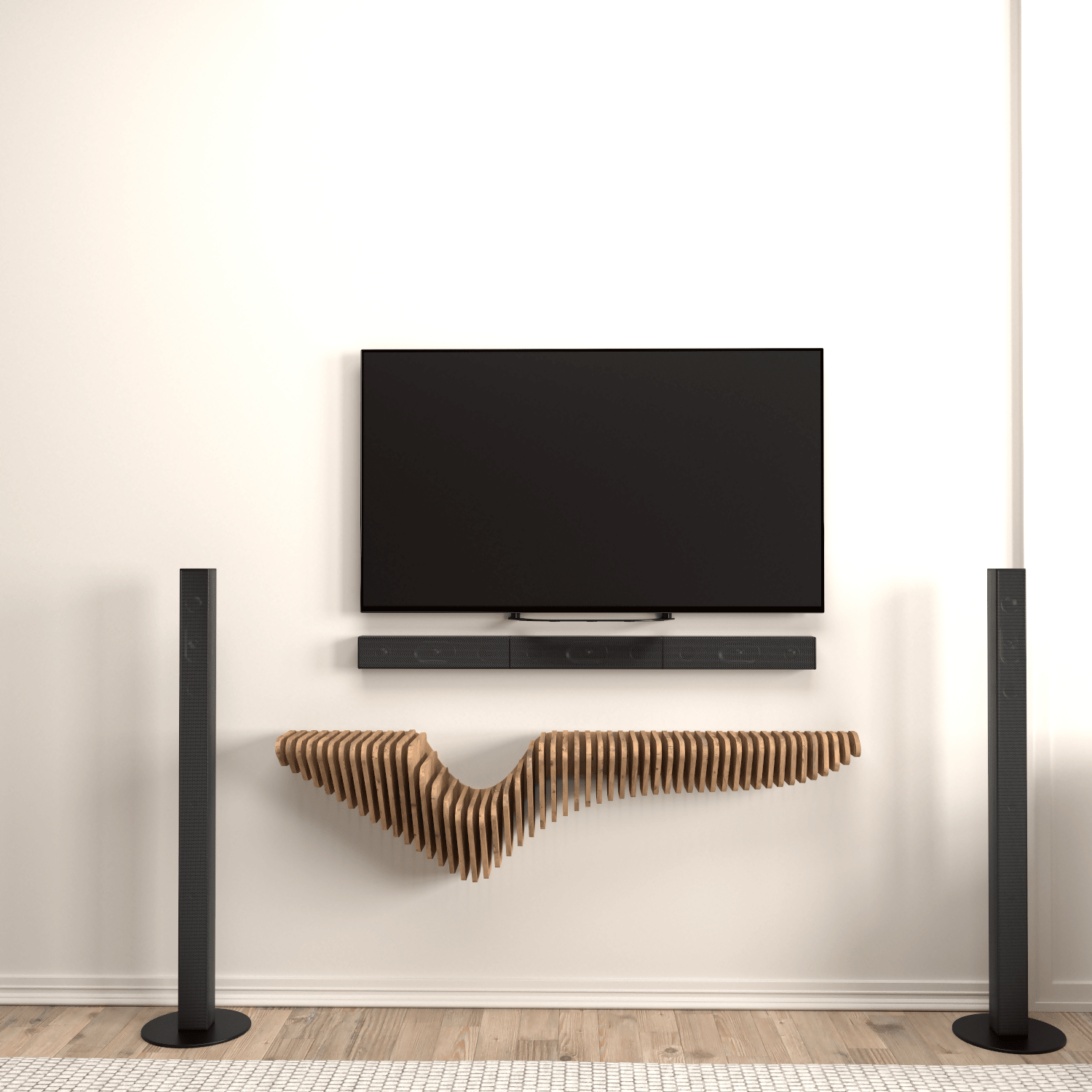 Home Decor Floating Wall Shelf Unit Room Shelf - Geometric Shelf for Home or Office 48" Shelf - Wear Sierra
