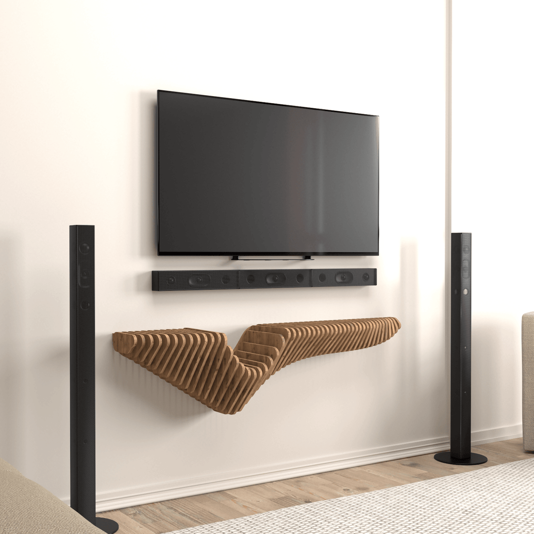 Home Decor Floating Wall Shelf Unit Room Shelf - Geometric Shelf for Home or Office 48" Shelf - Wear Sierra