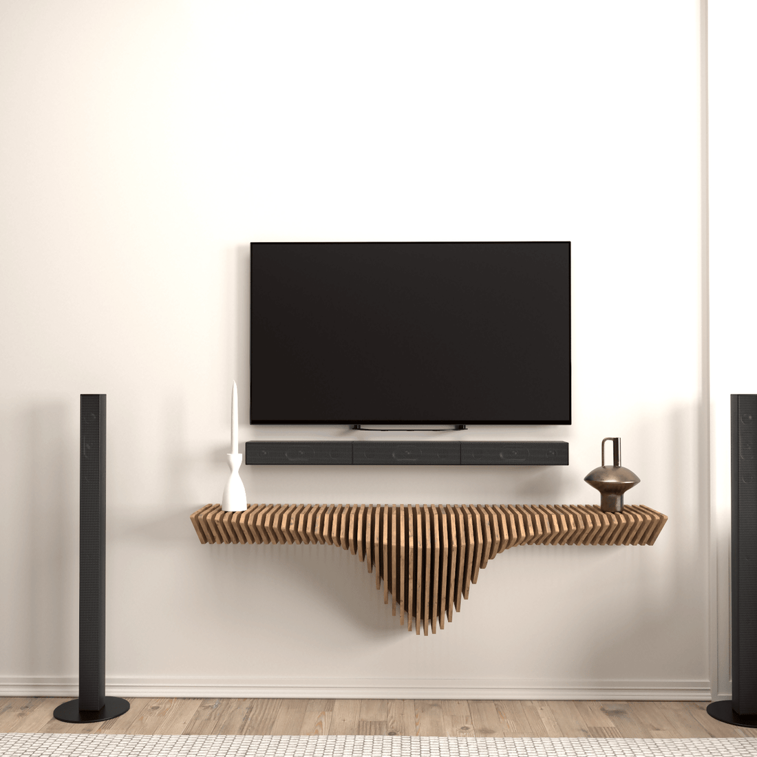 Home Decor Floating Wall Shelf Unit Room Shelf - Geometric Shelf for Home or Office 50" Shelf - Wear Sierra