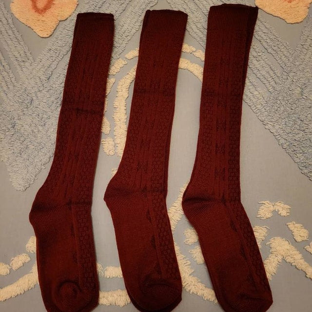 Women's Knee High Socks, Girl's Acrylic School Uniform Socks, 3 Pair Pack