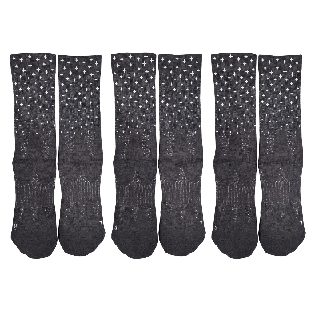 Reflective Sports Compression Socks with Arch Support – 15–20 mmHg