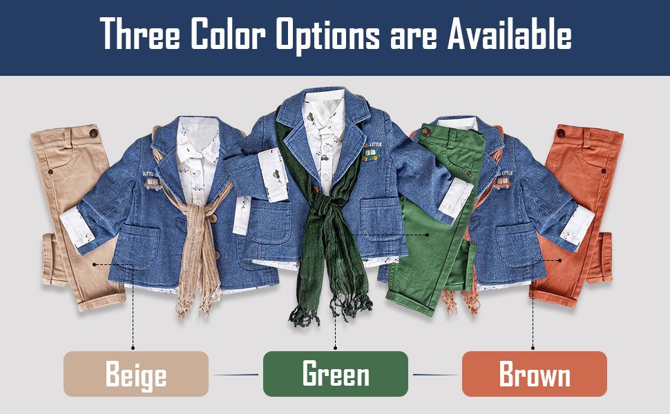 Infant and Toddler Boys' Adorable Blue Jean Jacket, Button-Up Shirt and Pants 3-Piece Set - Wear Sierra