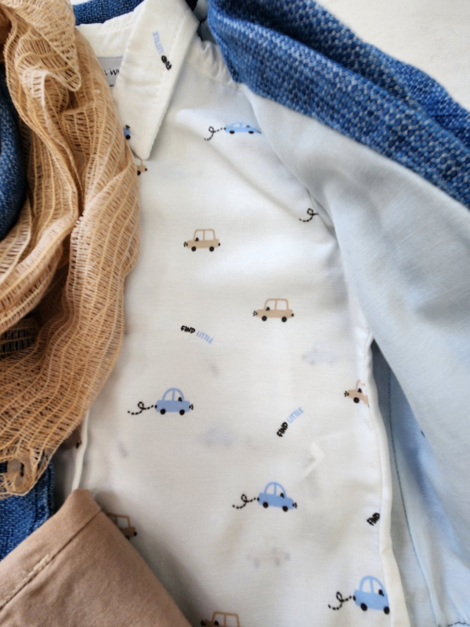 Infant and Toddler Boys' Adorable Blue Jean Jacket, Button-Up Shirt and Pants 3-Piece Set - Wear Sierra