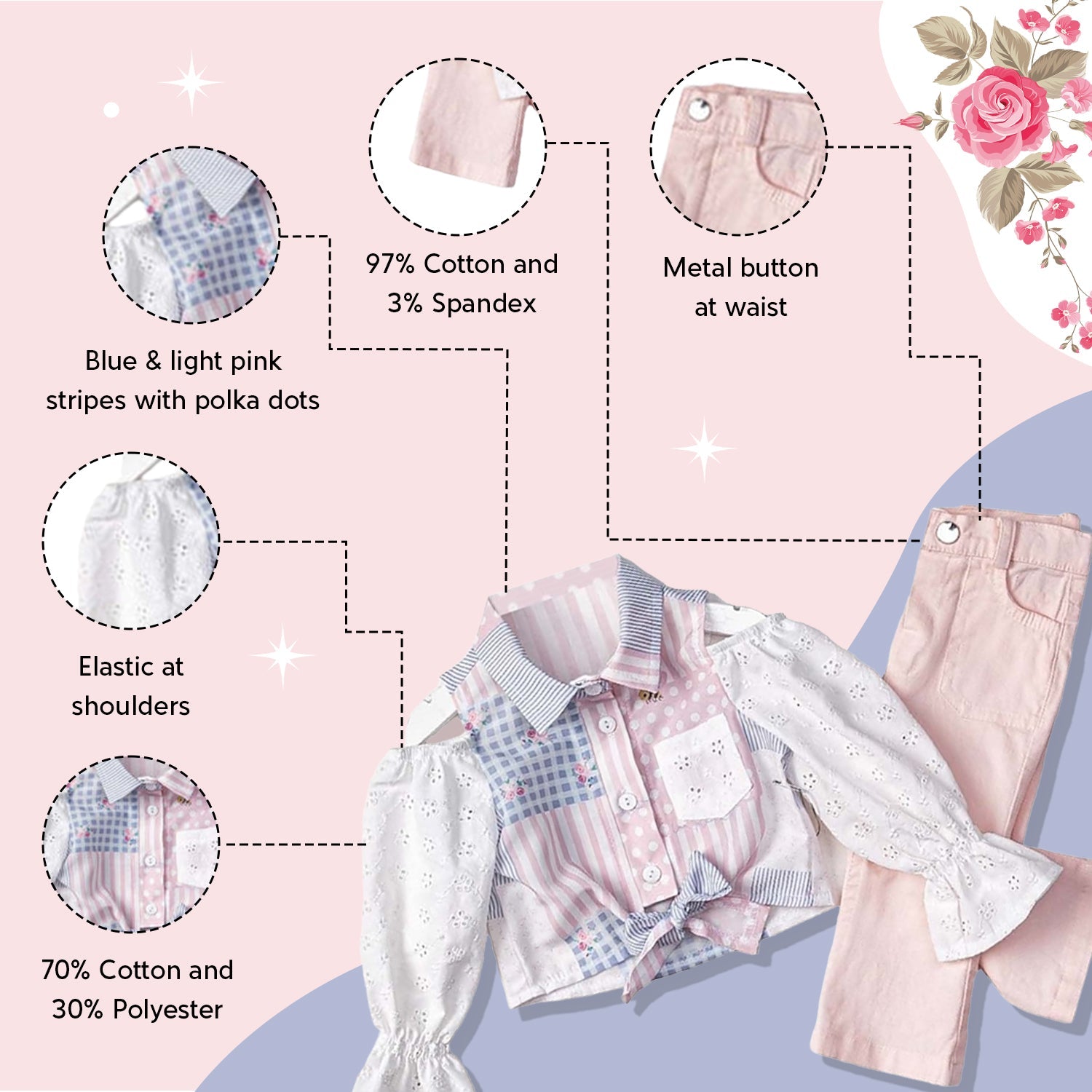 Infant and Toddler Girls' Shirt and Pants 2-Piece Outfit Great for Spring and Summer - Wear Sierra