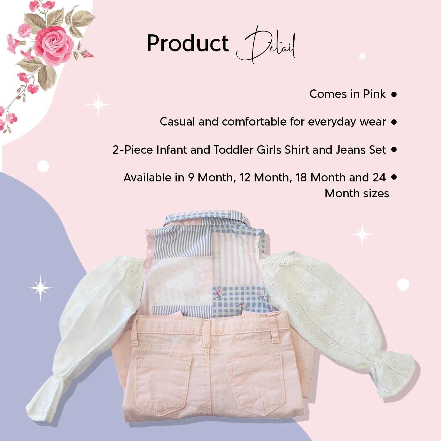 Infant and Toddler Girls' Shirt and Pants 2-Piece Outfit Great for Spring and Summer - Wear Sierra