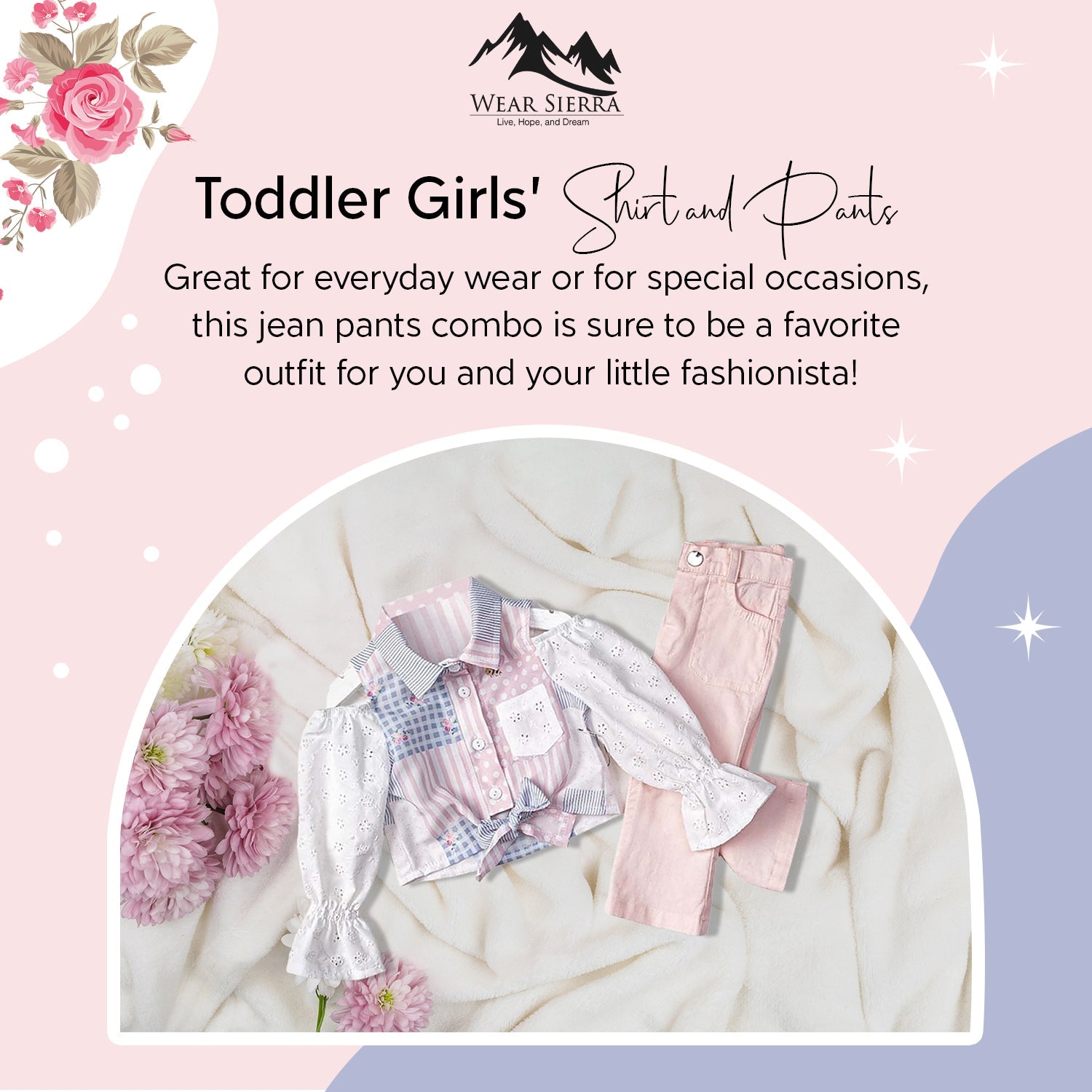 Infant and Toddler Girls' Shirt and Pants 2-Piece Outfit Great for Spring and Summer - Wear Sierra
