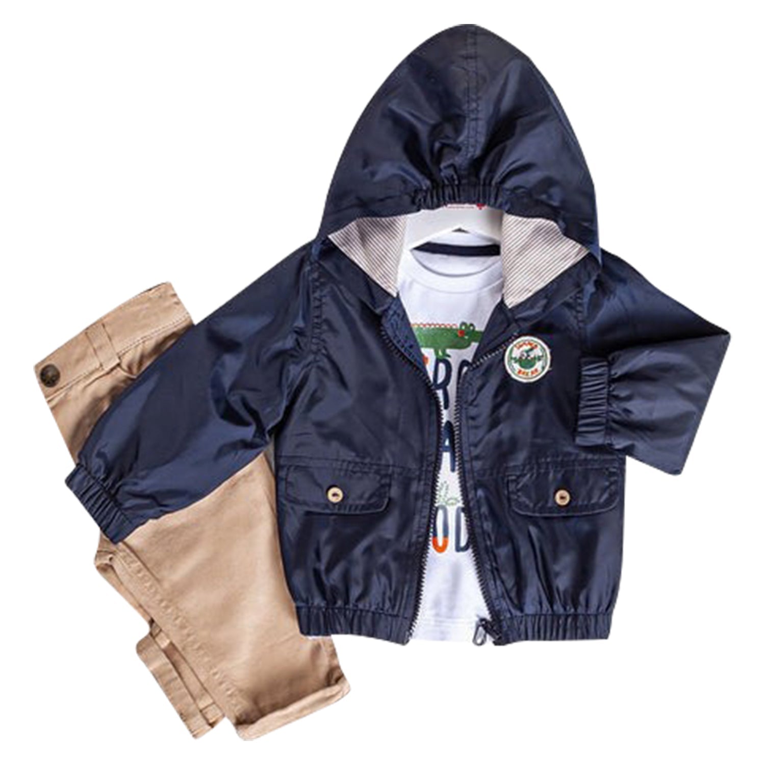 Infant and Toddler Hoodie Windbreaker 3-Piece Casual Wear - Great for Fall Weather - Wear Sierra