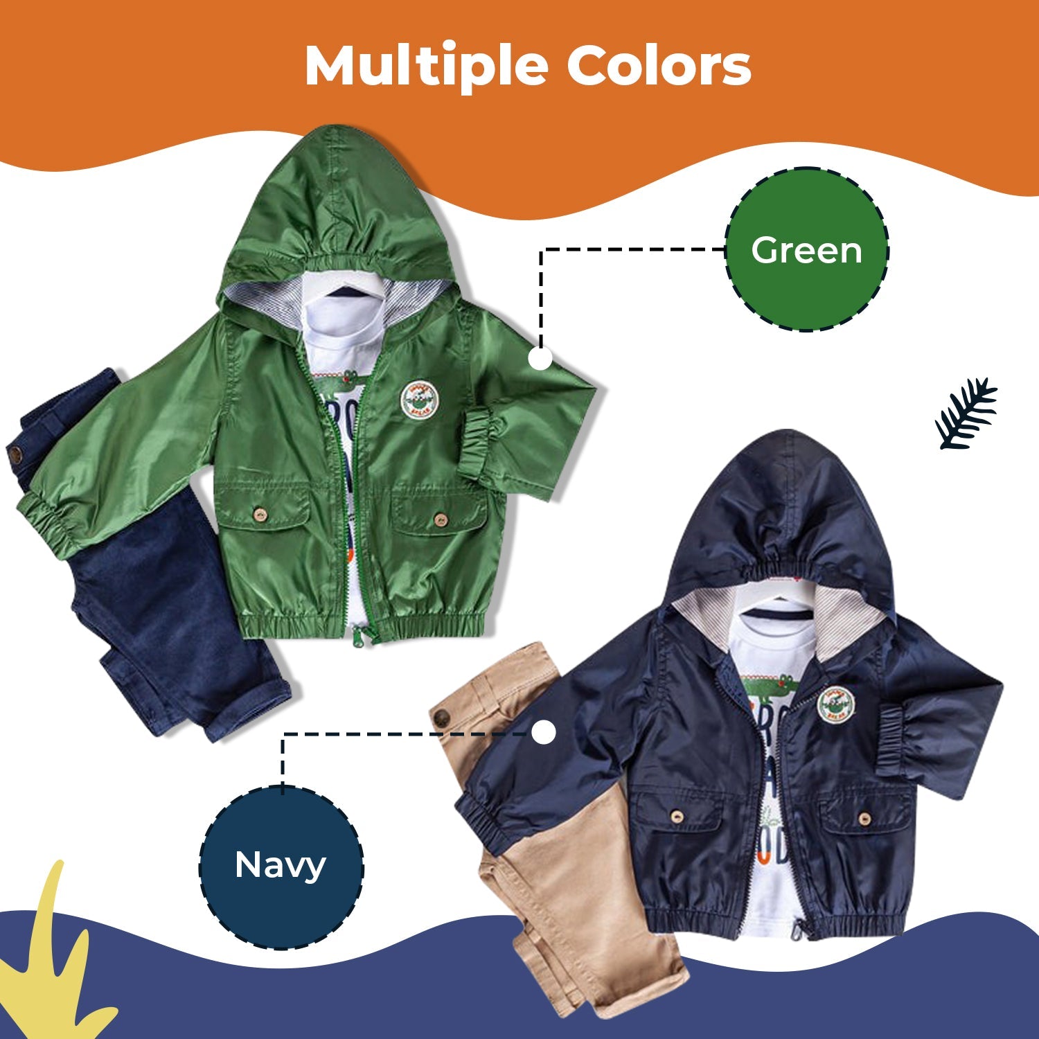 Infant and Toddler Hoodie Windbreaker 3-Piece Casual Wear - Great for Fall Weather - Wear Sierra