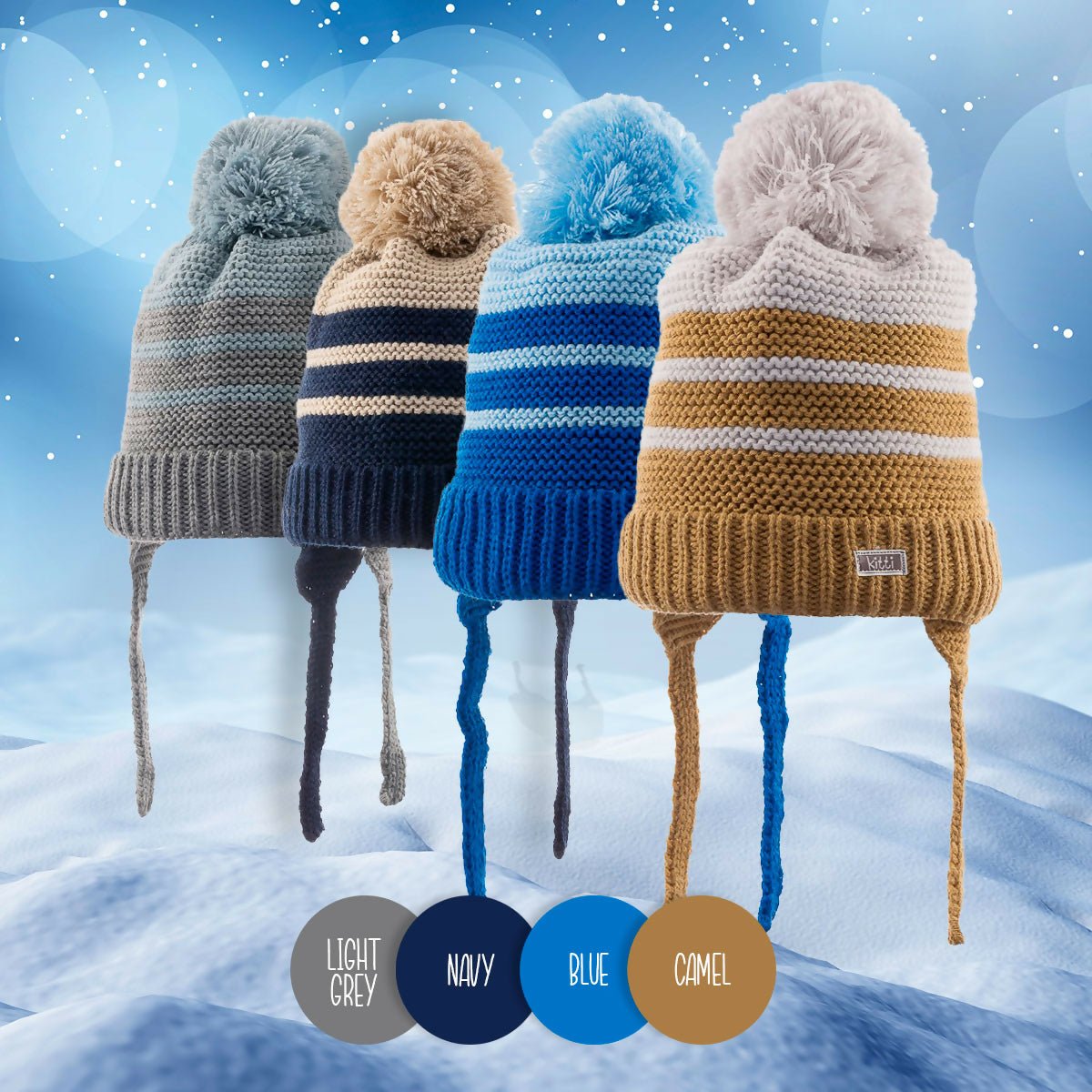 Infant Boys' Knitted Winter Beanie With Earflaps - Wear Sierra