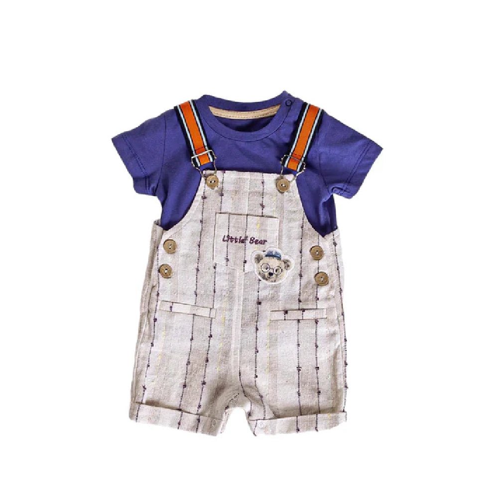 Infant Boys' Shortall's Green, Orange and Purple 2-Piece Set Perfect for Summer, Boy's Summer Overalls - Wear Sierra