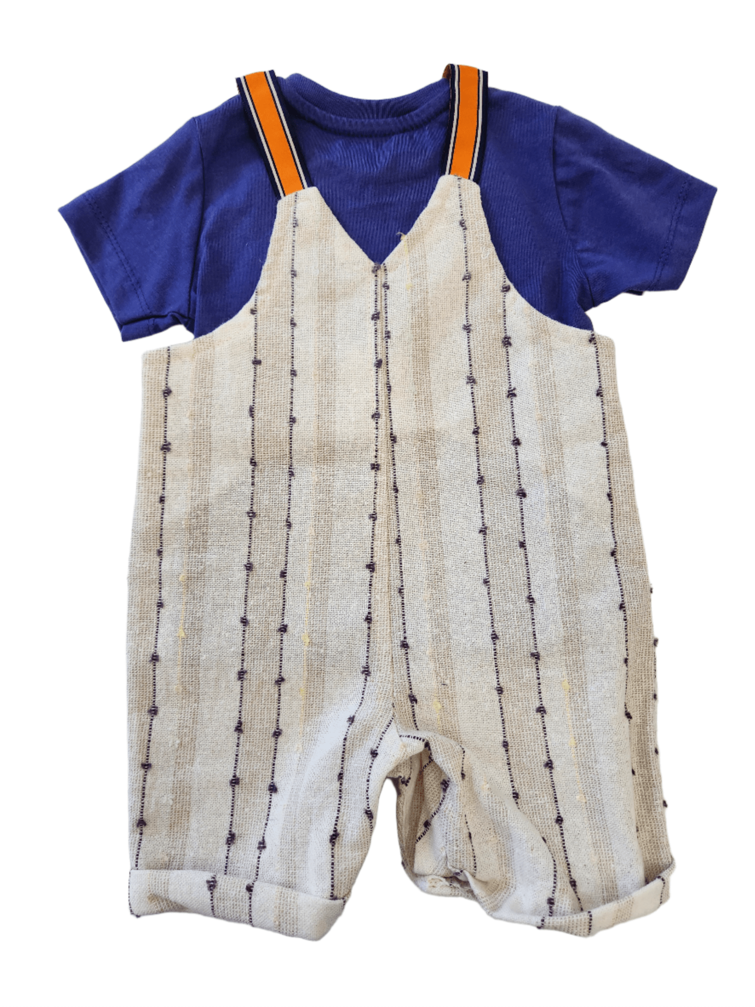 Infant Boys' Shortall's Green, Orange and Purple 2-Piece Set Perfect for Summer, Boy's Summer Overalls - Wear Sierra