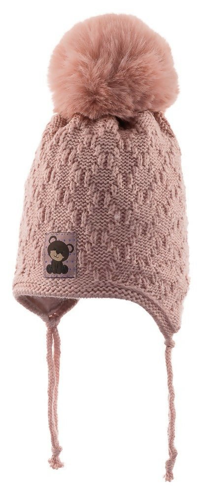 Infant Knitted Winter Beanie with Furry Lined Earflaps For Girls - Wear Sierra