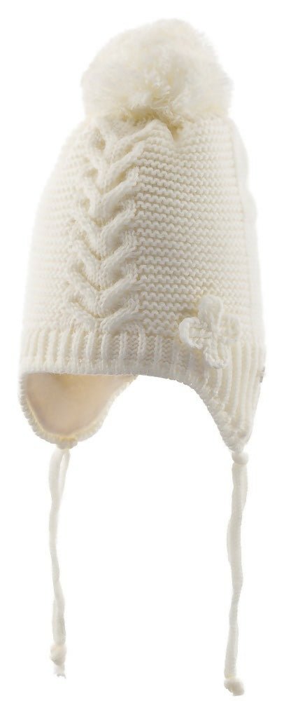 Infant Knitted Winter Beanie with Furry Lined Earflaps For Girls - Wear Sierra