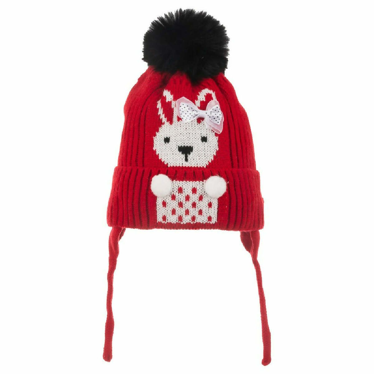 Infant Knitted Winter Beanie with Furry Lined Earflaps For Girls - Wear Sierra