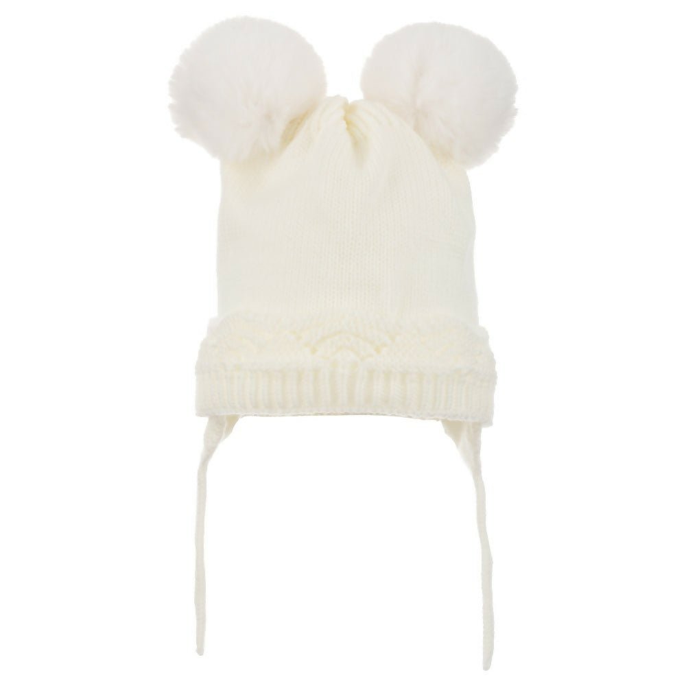 Infant Knitted Winter Beanie with Pompom "Ears" For Girls - Wear Sierra