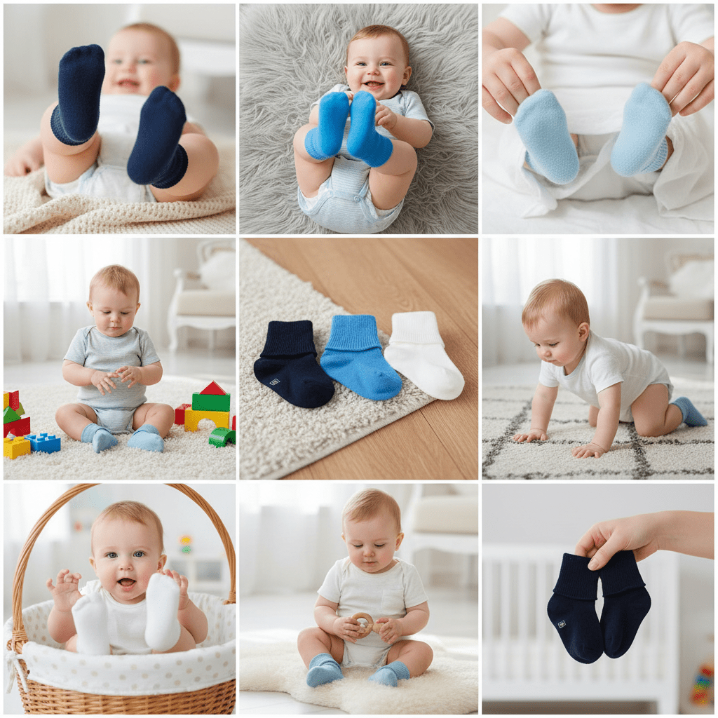Infant Socks - Combed Cotton Turn Cuff Booties for Baby (Choose from 3 or 6 Pair Packs) - Wear Sierra