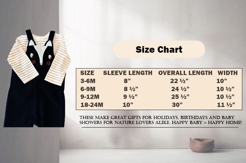 Infant & Toddler Overalls in a Fun Print (Skunk) Striped Long-Sleeve Shirt Included - 2 Piece Set - Wear Sierra