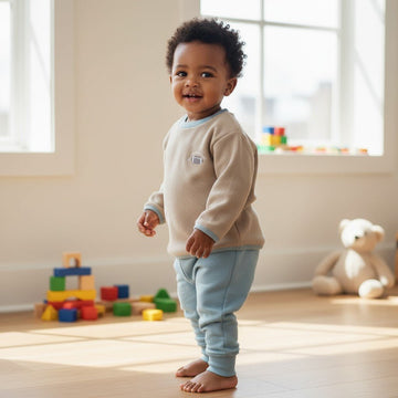Infant & Toddler Sweatshirt and Sweatpants Football Themed Set for Little Boys & Girls 2 Piece Outfit - Wear Sierra