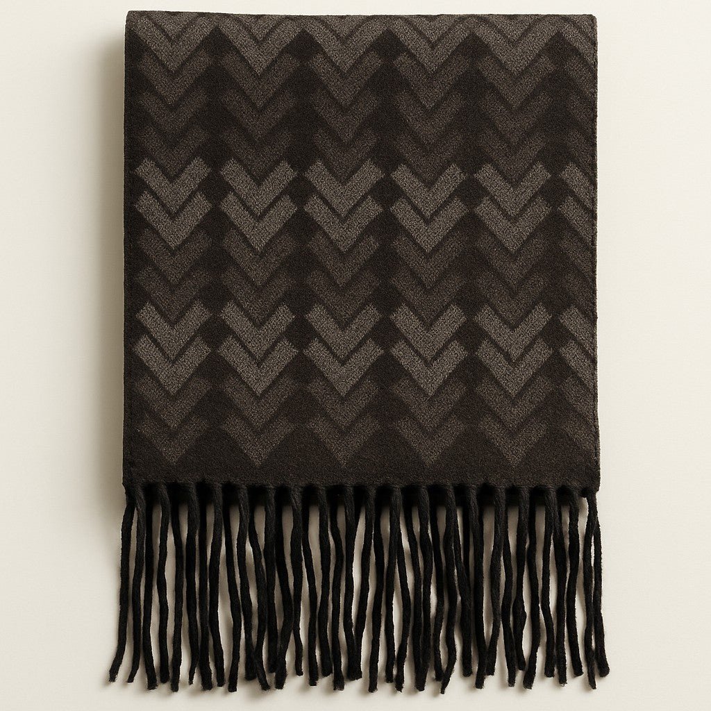 Italian Inspired Scarf for Men Double-Sided Classic Herringbone Pattern Perfect for Gifting! - Wear Sierra