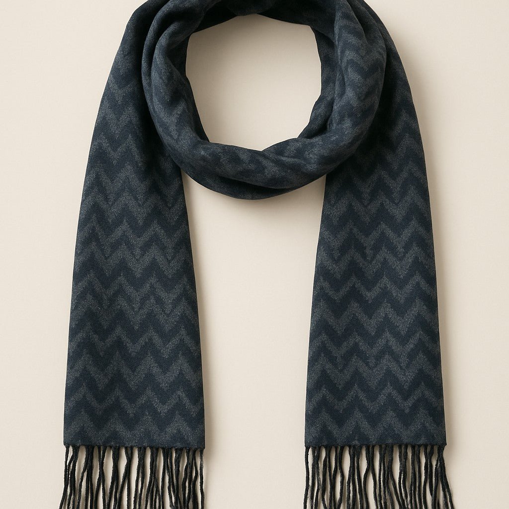 Italian Inspired Scarf for Men Double-Sided Classic Herringbone Pattern Perfect for Gifting! - Wear Sierra