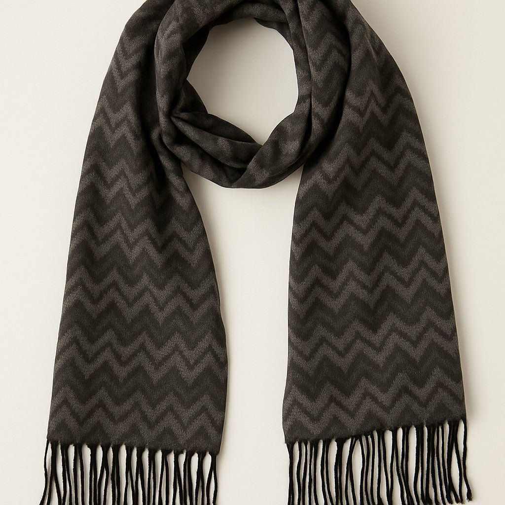 Italian Inspired Scarf for Men Double-Sided Classic Herringbone Pattern Perfect for Gifting! - Wear Sierra