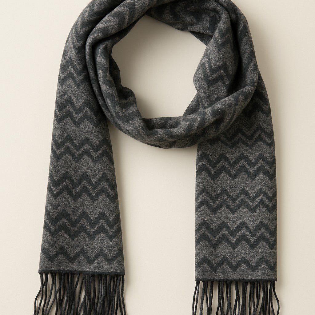 Italian Inspired Scarf for Men Double-Sided Classic Herringbone Pattern Perfect for Gifting! - Wear Sierra
