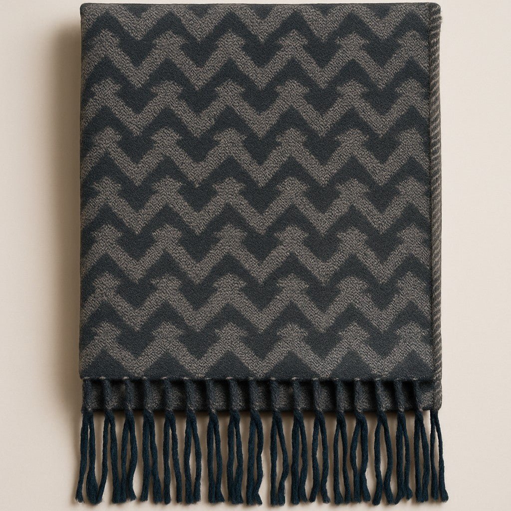 Italian Inspired Scarf for Men Double-Sided Classic Herringbone Pattern Perfect for Gifting! - Wear Sierra