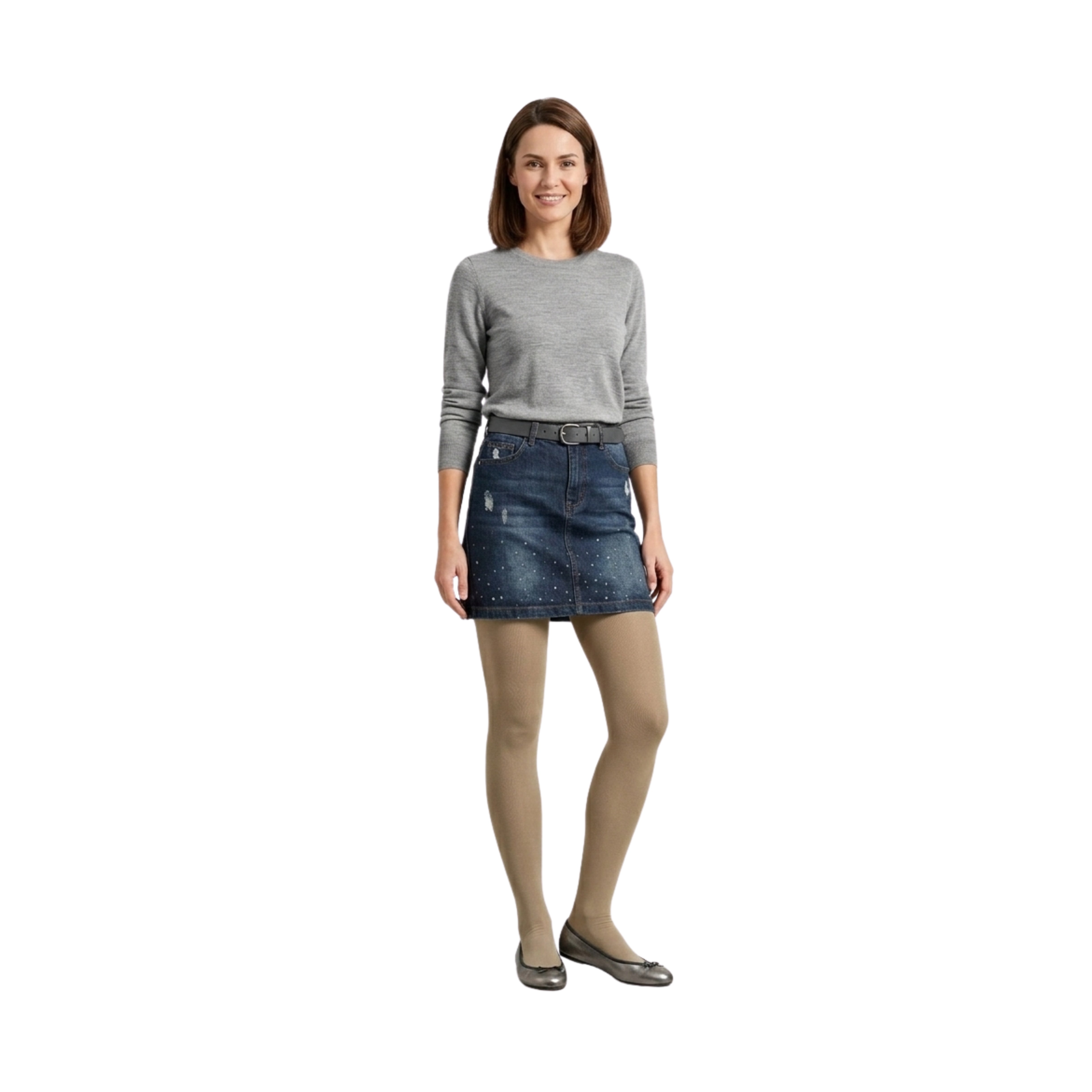 Flat-Knit Tights for Girls for School Uniforms, Daily Wear Legwear