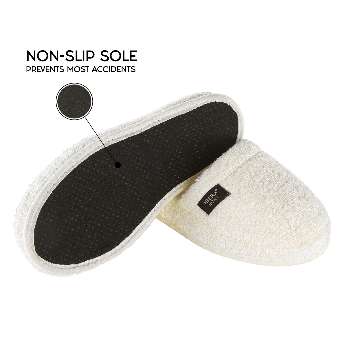 Luxury Non-Slip House Slippers in Turkish Cotton, Hotel Style Ultra Soft, Spa-Level Closed Toe Bath Slippers for Men & Women