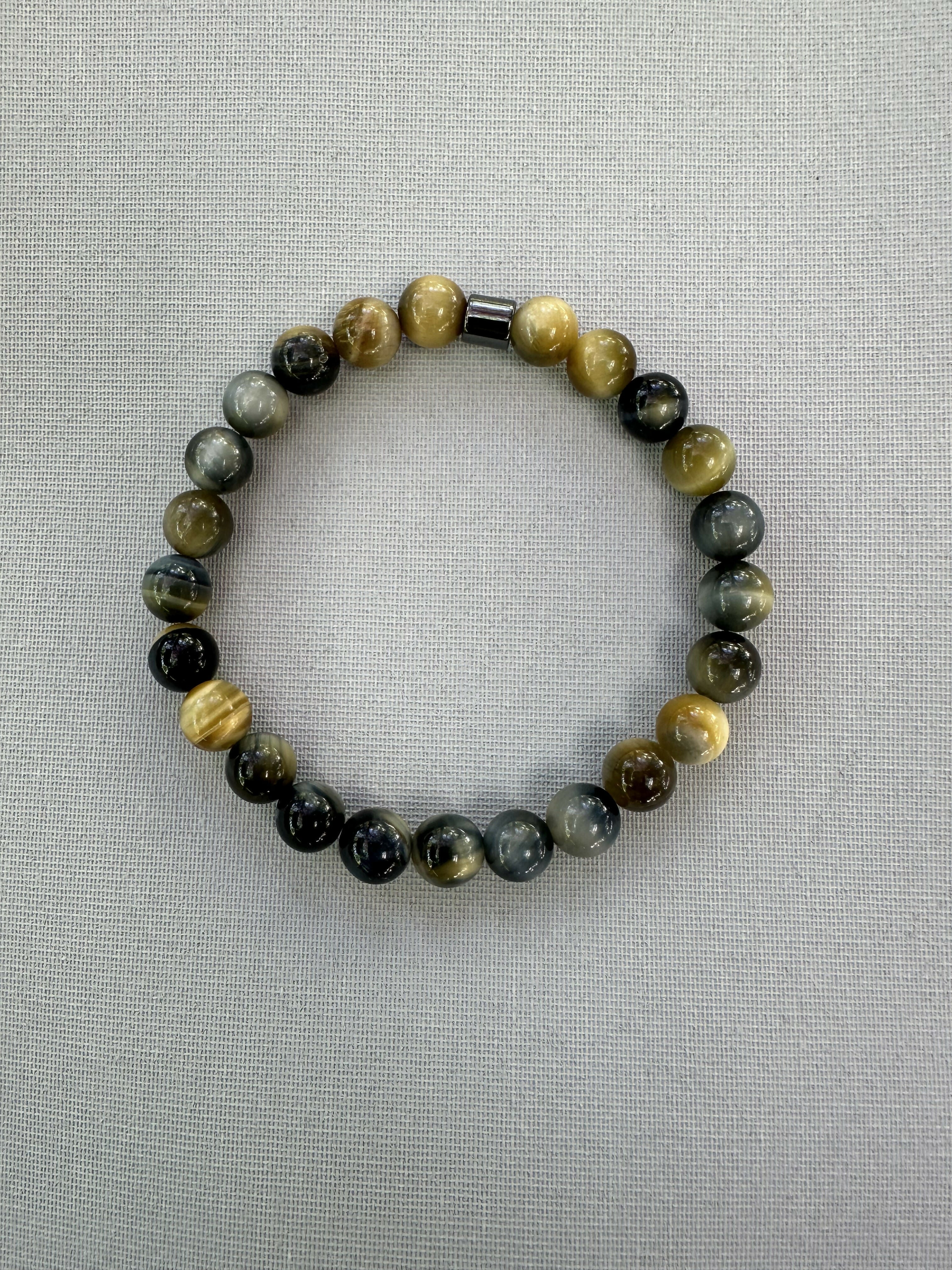 Tiger’s Eye Natural Stone Bracelet with Matching Necklace