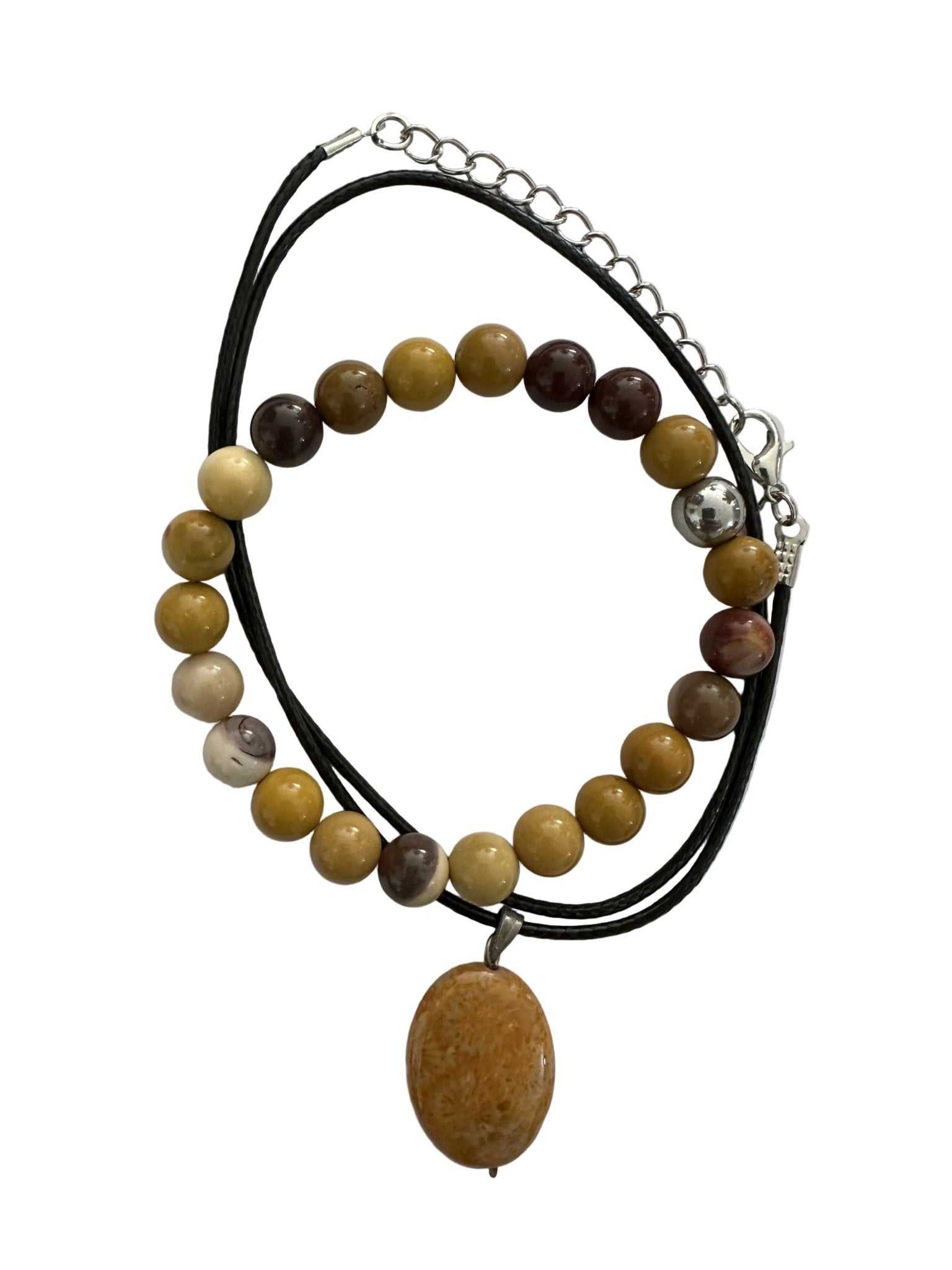 Jasper Natural Stone Bracelet with Matching Necklace - Wear Sierra