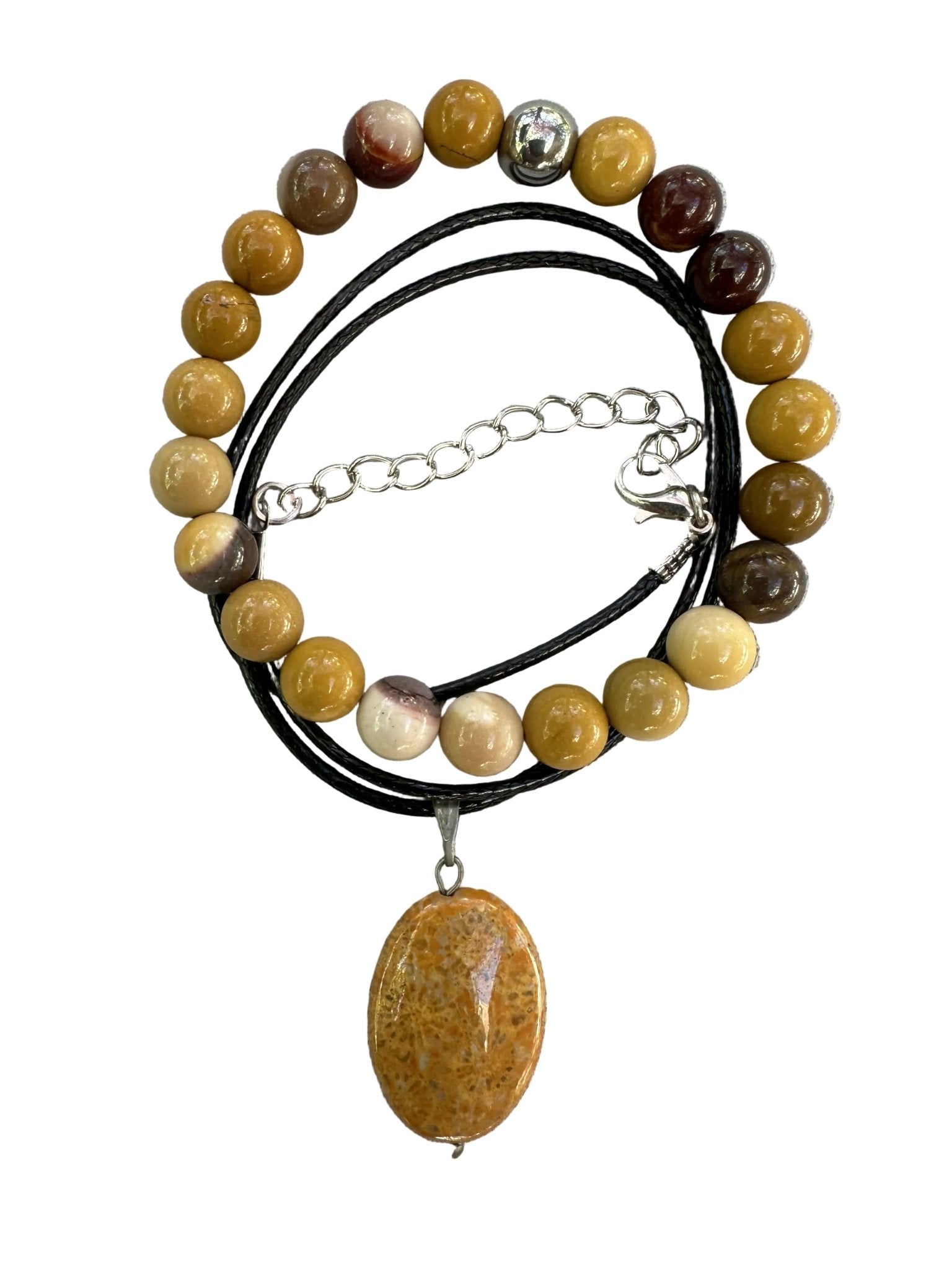 Jasper Natural Stone Bracelet with Matching Necklace - Wear Sierra