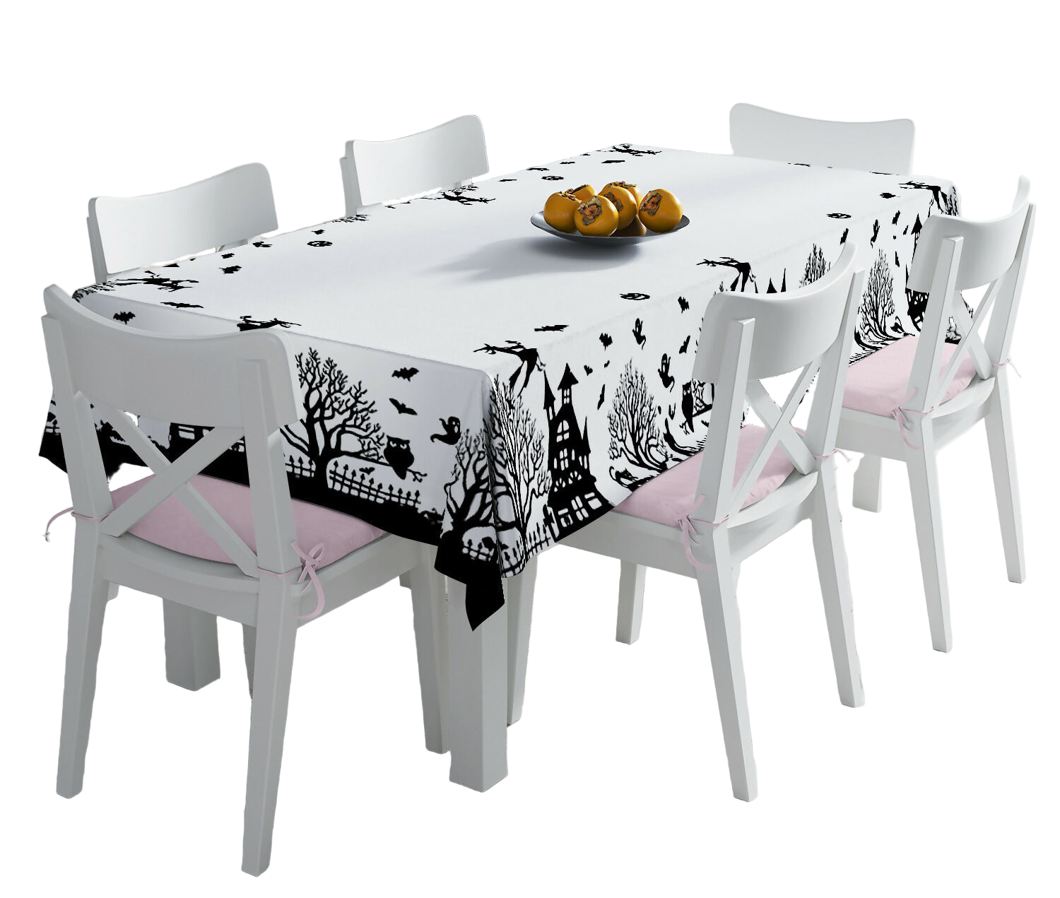 Halloween Tablecloth – Stain Resistant Fabric, Wrinkle-Free Table Cover for Dining Room or Kitchen Decor