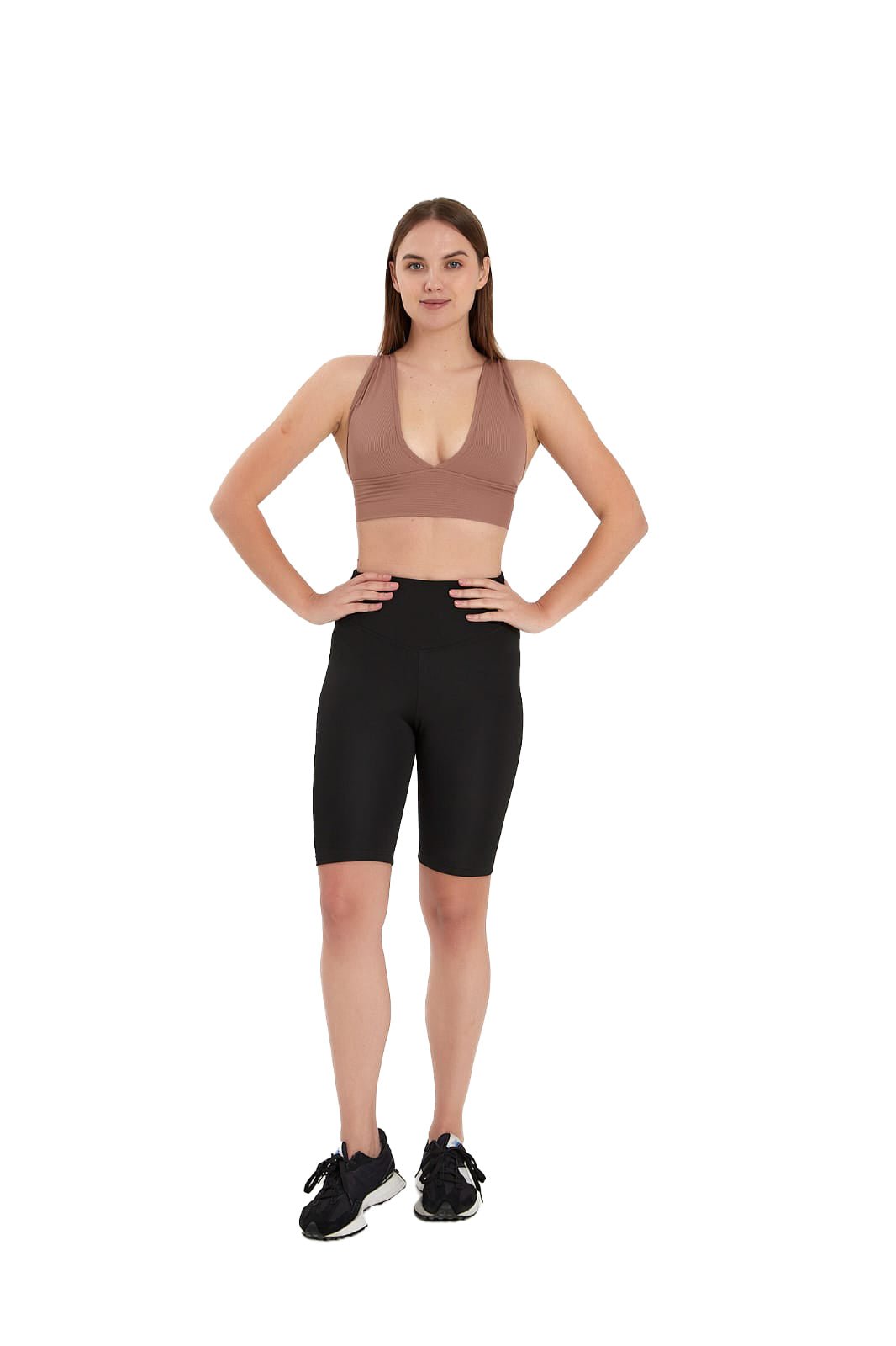 Juniors' and Women's Ultra Comfortable Soft Plunge Neck Top, Padded Workout Wear - Lightweight & Breathable Activewear - Wear Sierra