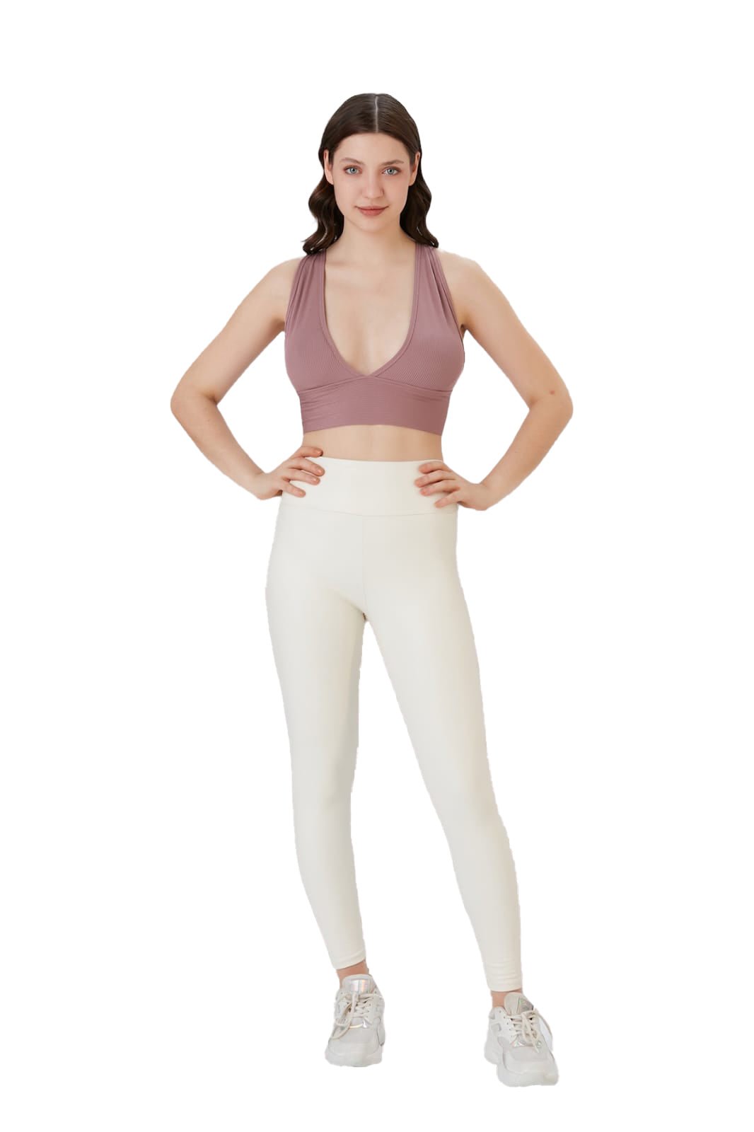 Juniors' and Women's Ultra Comfortable Soft Plunge Neck Top, Padded Workout Wear - Lightweight & Breathable Activewear - Wear Sierra