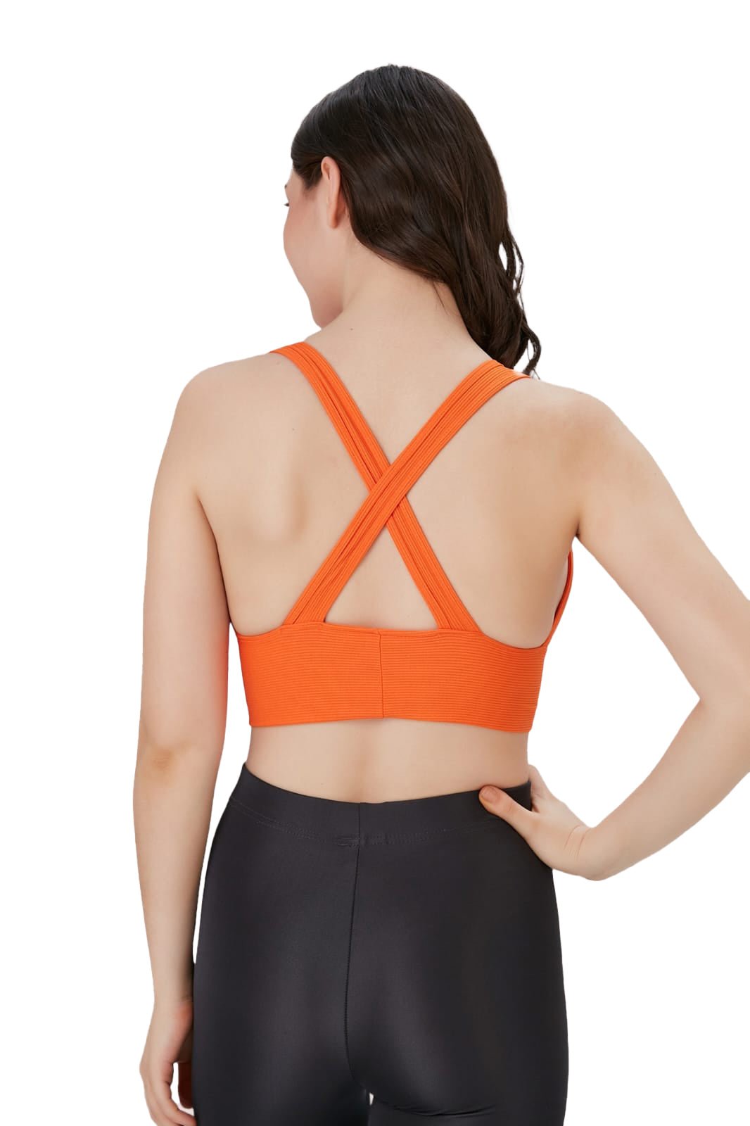 Juniors' and Women's Ultra Comfortable Soft Plunge Neck Top, Padded Workout Wear - Lightweight & Breathable Activewear - Wear Sierra