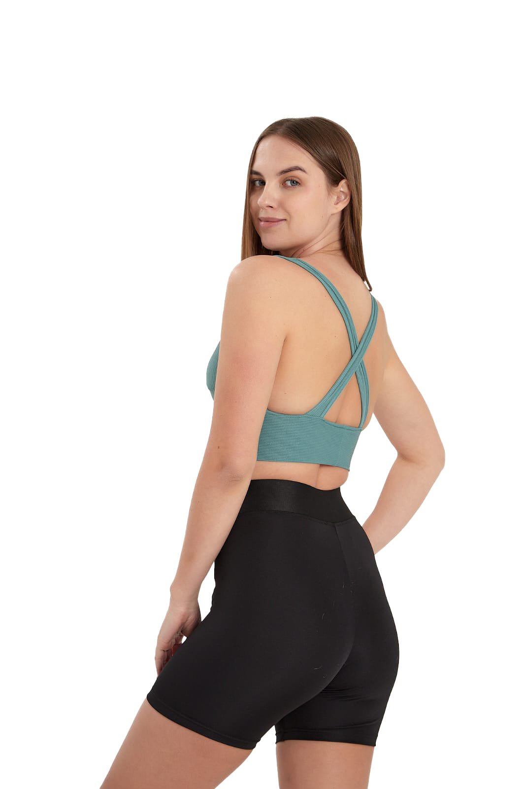 Juniors' and Women's Ultra Comfortable Soft Plunge Neck Top, Padded Workout Wear - Lightweight & Breathable Activewear - Wear Sierra