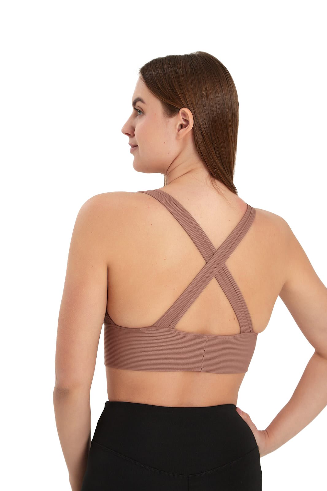 Juniors' and Women's Ultra Comfortable Soft Plunge Neck Top, Padded Workout Wear - Lightweight & Breathable Activewear - Wear Sierra