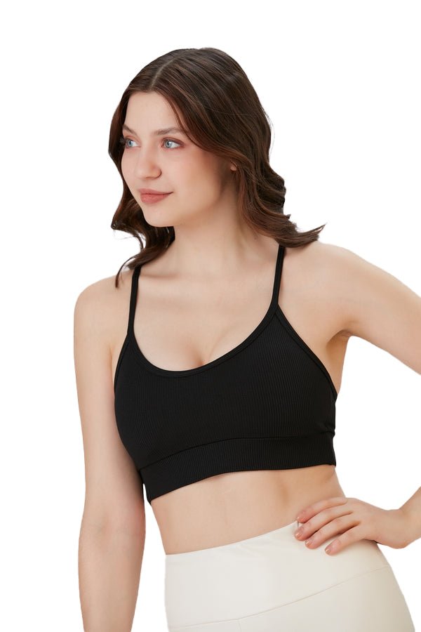 Junior's and Women's Workout Wear, Spaghetti Strap Racer Back Bra Top - Wear Sierra
